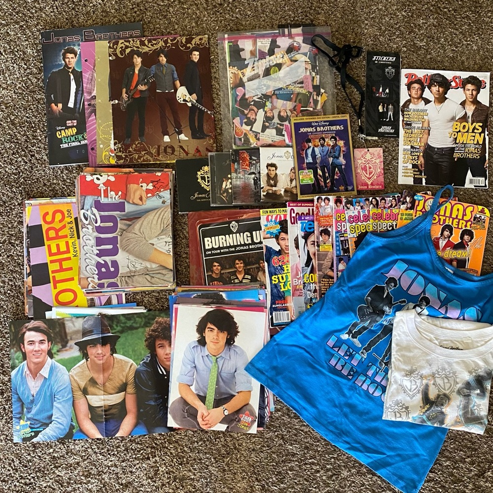 Giant Jonas Brothers Early 2000s Poster + Merch Lot (Vintage Collection)